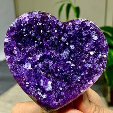 293G Natural Amethyst heart-shaped Agate quartz cluster crystal specimen Healing picture