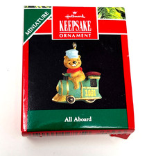 Hallmark 1991 All Aboard Miniature Ornament Mini Keepsake Christmas Tree NOS picture