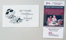 Dick Rogers Signed Autographed 3x5 Card w Sketch JSA Cert Kidspot Cartoonist picture