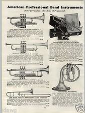 1931 PAPER AD American Professional Mellophone Trumpet Madelon Clarinet picture