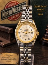 RARE 1994 Chicago & North Western Railroad Harriman Safety Award Watch Working picture