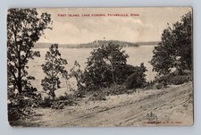 First Island Lake Koronis Paynesville Minnesota Postcard RPPC 1908 W.O. Olson picture