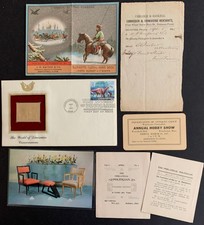 1845-1997 Interesting Ephemera Lot -Stamps Books Merchants Advertising Postcard picture