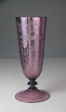 Steuben Pale Amethyst Engraved Covered Vase #6847 w/ Marina Cutting No Cover picture