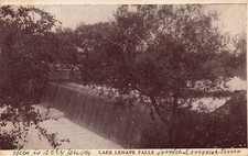 1907 NEW JERSEY PHOTO POSTCARD: VIEW OF LAKE LENAPE FALLS, MAYS LANDING, NJ picture