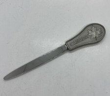 Rare Royal Selangor Pewter Letter Opener Maple Leaf Canada Art Heavy Handle 27 picture