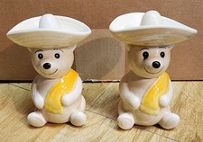 Vintage Metlox Poppytrail Poncho the Bear Salt & Pepper Saakers Set Mid-Century  picture