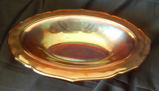 (GRC-51) Vintage Marigold Carnival Glass  Oval Serving Bowl 10 inch picture