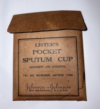 Vintage Pocket Sputum Cup complete  ca. 1930s Johnson & Johnson LISTERS - TB Etc picture