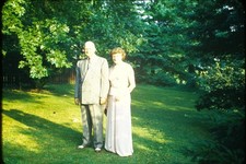 c1950's 35mm Slide Unknown Film, Couple Outdoor Portrait Spectator Shoes Man picture