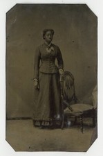 Elegant Black Female 1860 Proud Elegant African American Woman Tintype Dress picture