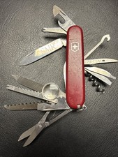 Victorinox Swiss Army Knife Champion Plus Red 91mm, Engraved See Photos picture