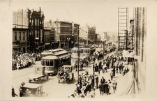 Omaha NE Nebraska Street Scene Streetcars c1923 RPPC Photo Postcard COPY picture