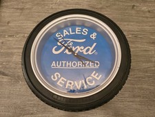 FORD Authorized Sales and Service Tire Wall Clock 14