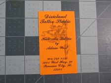 vtg Tattoo business card - Dixieland Tattoo Studio Adam West FL picture