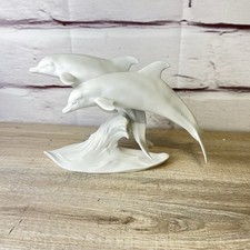 VTG KAISER PORCELAIN DOLPHINS SCULPTURE DOLPHIN STATUE GERMANY White Coastal picture
