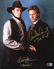 Emilio Estevez Charlie Sheen Signed Autograph Young Guns 11X14 Photo Beckett BAS picture
