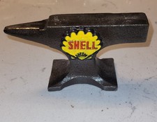 SHELL #2 Cast Iron Mini Anvil Display Paperweight Raised Letters picture