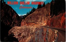 Million Dollar Highway south of Ouray CO Postcard unused 1950s/60s picture