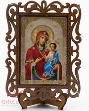 Christian Orthodox wooden Icon Panagia Portaitissa Иверская икона Божией Матери picture