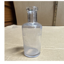 Clear Embossed Glass  Cosmetic Bottle 