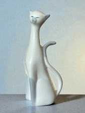 Vintage Ceramic Porcelain Siamese Long Tail Cat Blue Tip Point Satin Finish picture
