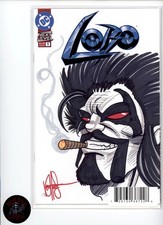 LOBO #1 SIGNED w/ SKETCH OF LOBO BY KEN HAESER - DF & DC Comics - 2026  -v1 picture