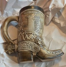 1981 American Heritage Commemorative Stein Boot Jesse James Butch Cassidy Brazil picture