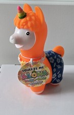 Squeeze-Me Aloha Llama-Corn Squeaky Toy by Animolds Hawaiian Motive Orange picture