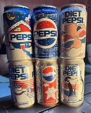 6 Diet Pepsi & Pepsi christmas can lot xmas frosty winter  Snow Holiday picture