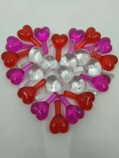 25 Valentine Heart Lights, Bulbs Red Clear Pink for Ceramic Christmas Tree pegs picture