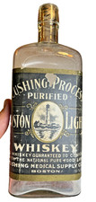 Antique 1906 Boston Light Whiskey Bottle LABEL Cushing Pre Prohibition BOSTON MA picture