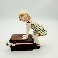 1950s “Little Girl Closing Suitcase” Japanese Copy of Dakon Sculpture Porcelain picture