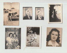 c.1940s X6 Photo Lot of Pretty Young Women Photo Booth Snapshots picture
