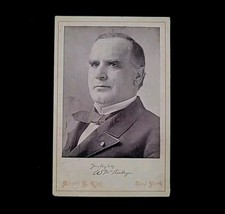 1896 US President William McKinley Signed Cabinet Card Photo Baker Albert B King picture