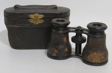 Opera Glasses Binoculars Lemaire Fabt Paris Leather Brass Leather Case Antique picture