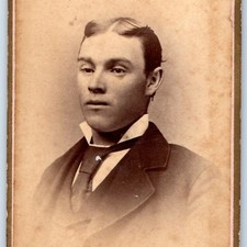 c1870s Davenport IA CDV Photo Miller & Co Young Man Suit Fashion Portrait 4