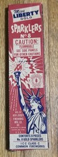 Vtg Leader Sparklers Miss Liberty NOS No. 8 New Jersey Fireworks Co. Box Package picture
