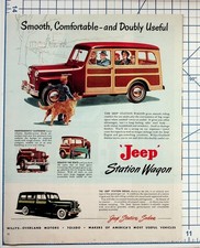 Vintage 1940s Willys-Overland Jeep Station Wagon Sedan Print Ad Toledo Ohio picture
