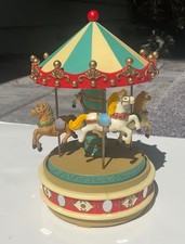 Enesco Musical Carousel Horse Music Box 1980 Vintage Rotating Collectible Works picture