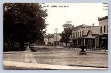 J90/ Juneau Wisconsin RPPC Postcard c1910-20 Oak Street Stores 475 picture
