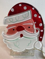 Vintage Santa Votive Christmas NOS Glass Retro Silvestri Howard Candle picture