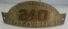 ANTIQUE A. & L.V. TRACTION CO. MOTORMAN #240 CAP BADGE ALLENTOWN & LEHIGH VALLEY picture