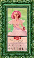 😲 VINTAGE ORIGINAL 1938 COCA COLA 12 MONTH PINUP GIRL CALENDAR COKE POSTER ART picture
