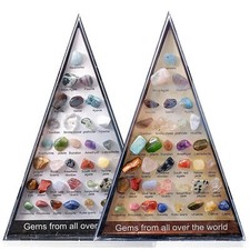 36pcs Gem Rock Specimen w/ Collection Box Geology Gem Kit Kids Education picture