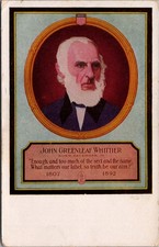 John Greenleaf Whittier Portrait Postcard Geo. E. Keith Walk-Over Shoes Ad picture