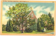 Walt Whitman Homestead Long Island NY Tomkin Linen Postcard 1942 Roosevelt MO picture