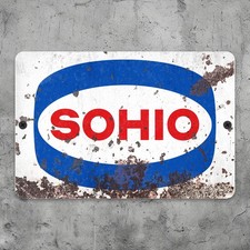 SOHIO Gasoline Metal Sign Vintage Antique Replica 12