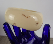 Chunky Asymmetrical Cream Bangle Bracelet Unique Statement Jewelry picture