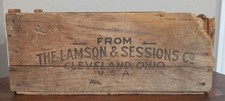 Antique c1910s-1920s Lamson & Sessions Co Wood Shipping Crate Cleveland Ohio USA picture